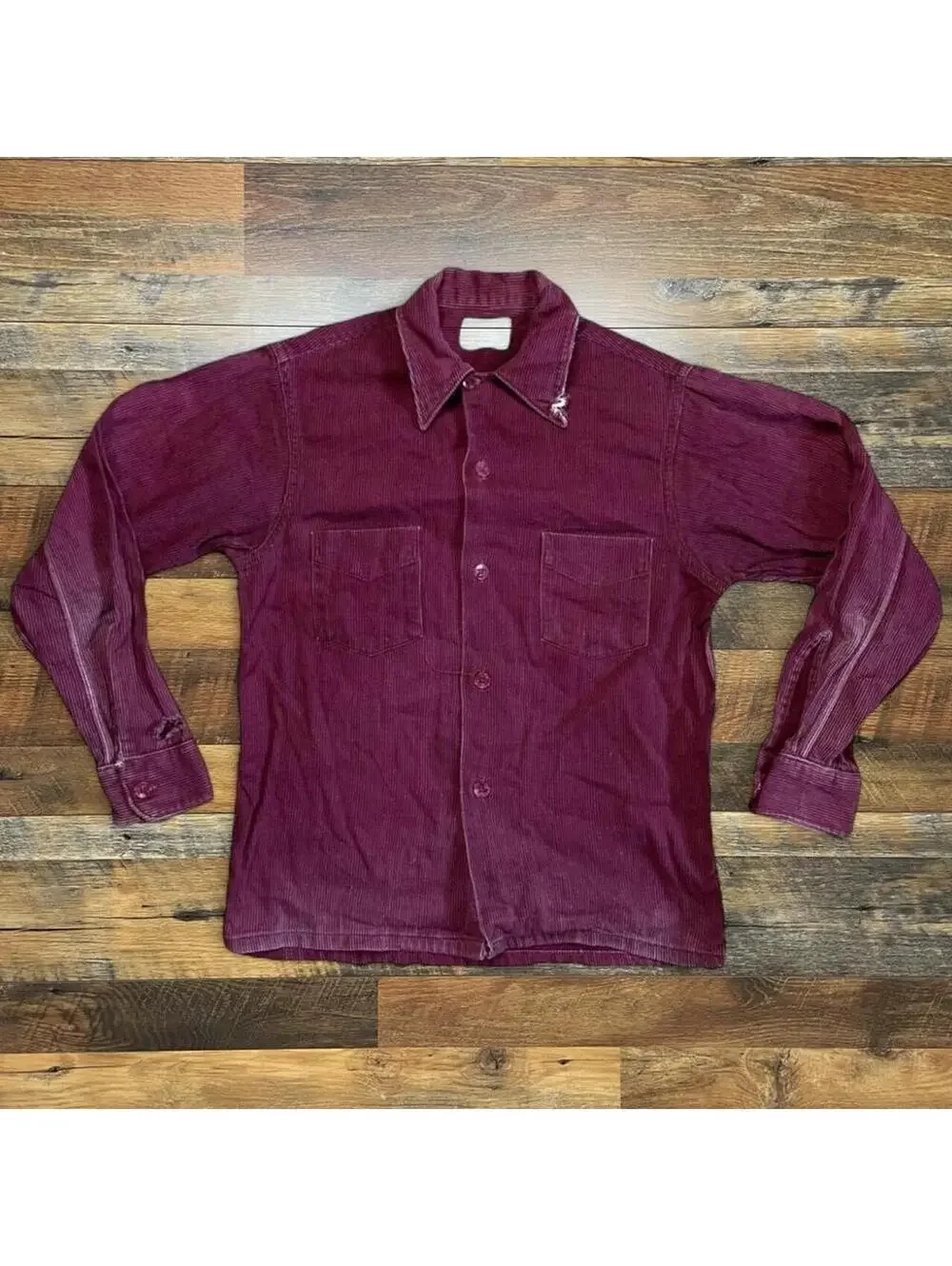 Vintage 50s Paddle And Saddle By Rice Stix Burgundy Flannel Boys Size 14 XL